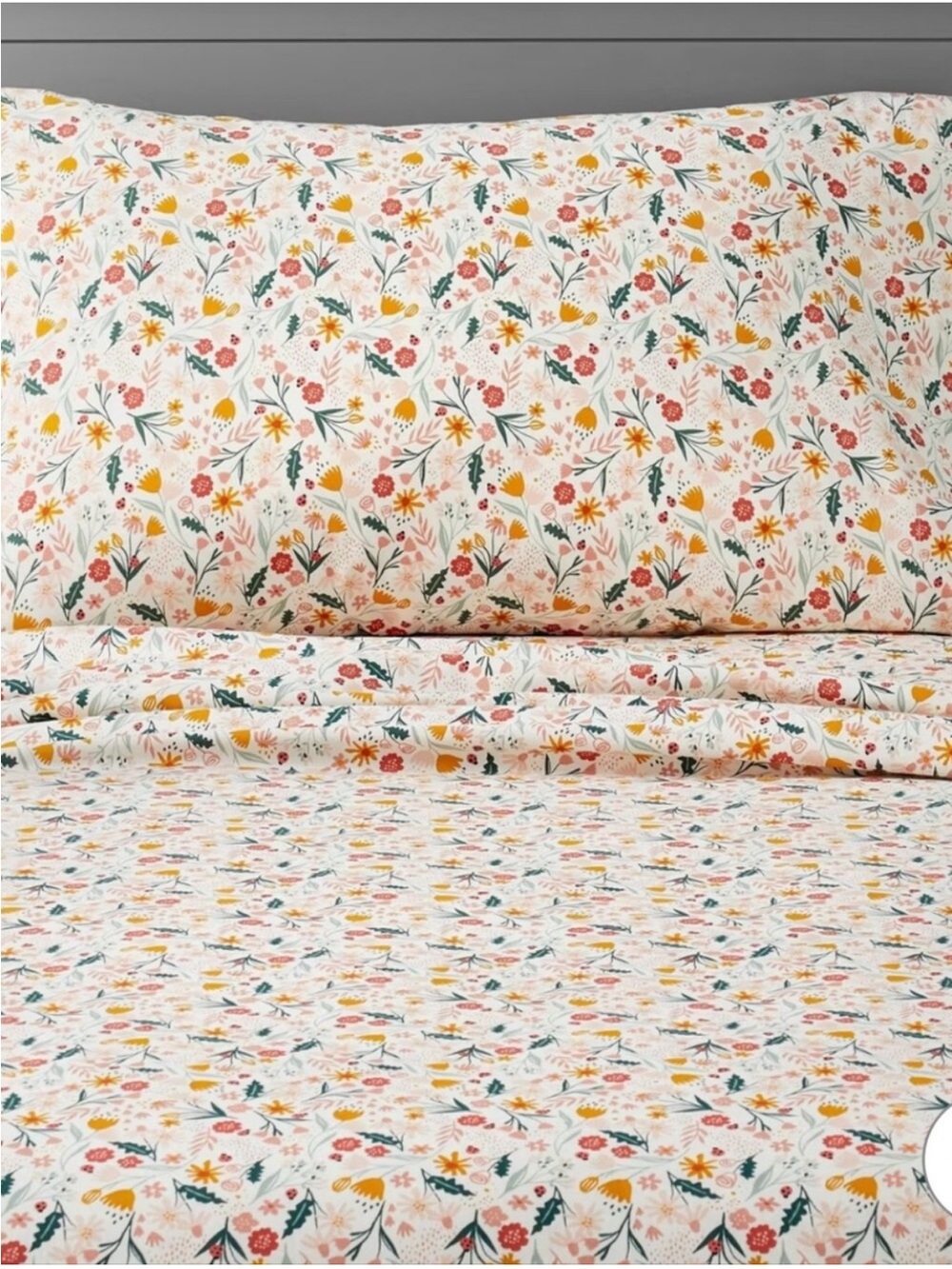 Pillowfort FULL SIZE In the Garden Ladybug 4pc Sheet Set w/ Pillowcases NEW
